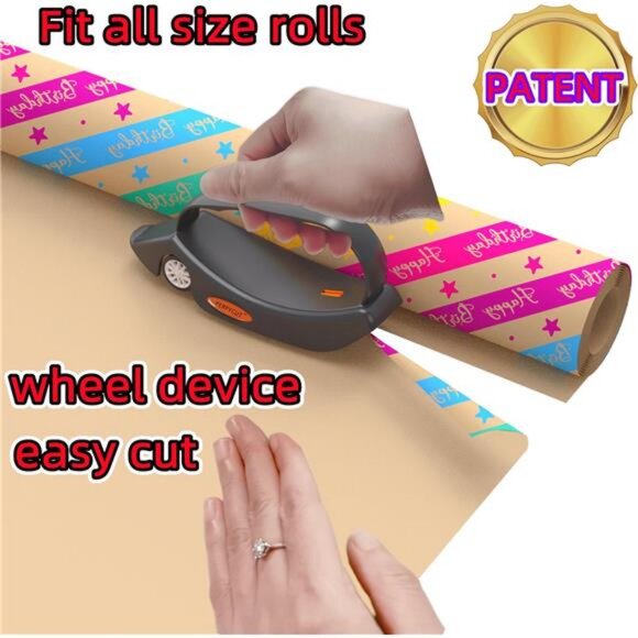 2 Pack Wrapping Paper Cutter with 3 Replaceable Blade Sets for Gift - Picture 2 of 7